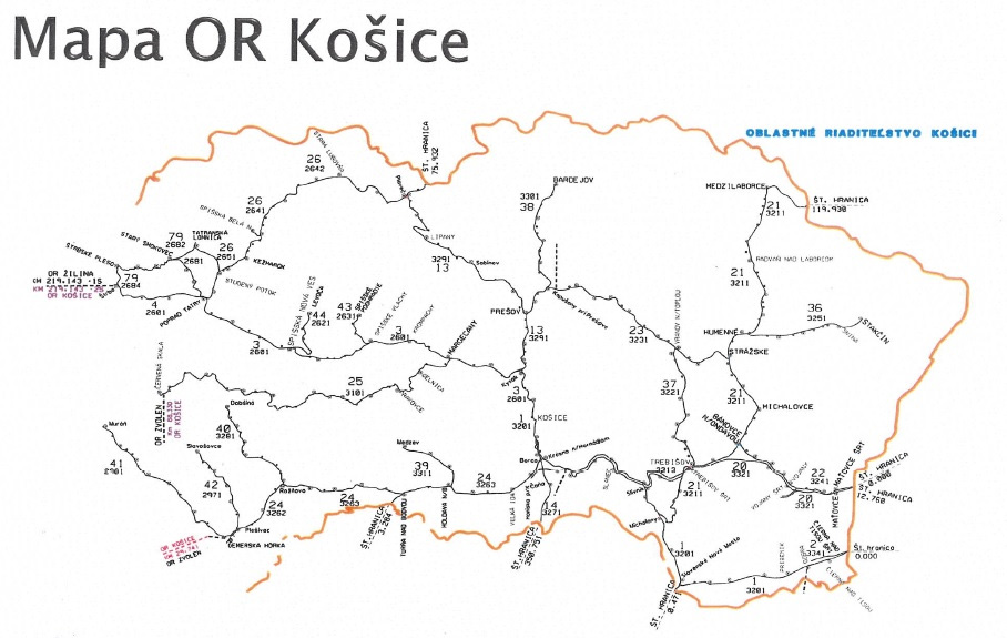 or kosice | WebJET CMS Mapa oblastného riaditeľstva v Košiciach