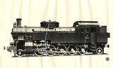Dvojčitá nákladní  tendrová lok. ř. 524.1, dodávaná v letech 1926 - 1938,  spřažení 1 ́E 1 ́, kotelní tlak 13 atm, rychlost 50 km/h., indik. výkon 1140 k. s.