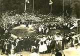 Slavnostní zahájení prací u tunelu pod Polanou 8. VII. 1923
